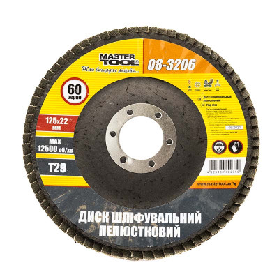 Круг лепестковый Торцевый Master tool 08-3206 металл изогнутый 125мм*Р60
