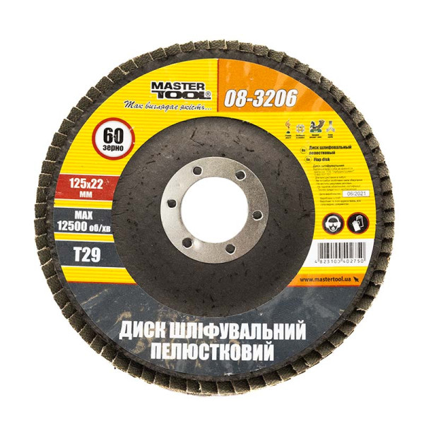 Круг лепестковый Торцевый Master tool 08-3206 металл изогнутый 125мм*Р60