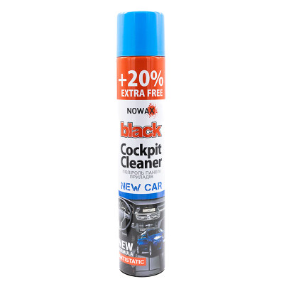 Полироль для торпеды, пластика, аэрозоль NOWAX Black Cockpit Cleaner новая машина NX00705, 750мл