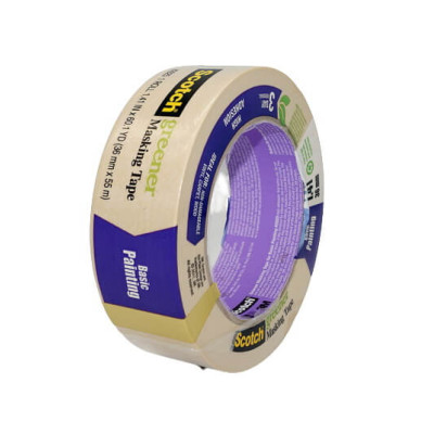 Лента малярная белая 3m scotch™ greener masking tape for basic painting 2025-36, 36 мм x 55 м