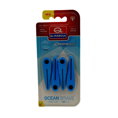 Ароматизатор Dr. Marcus Easy Clip Ocean Breeze (Океанский Бриз) клипсы на дефлектор (в упак. 4 шт.)