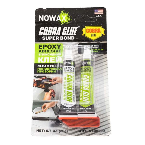 Клей эпоксидный прозрачный двухкомпонентный 20г Super Bond Cobra glue NOWAX NX48509