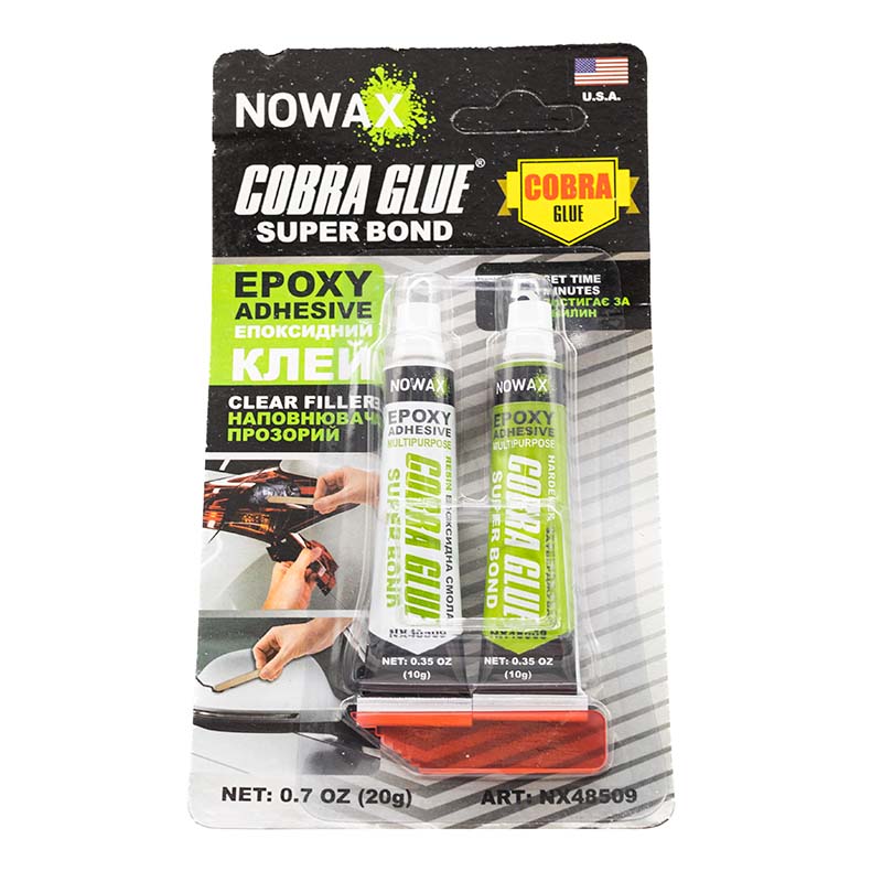Клей эпоксидный прозрачный двухкомпонентный 20г Super Bond Cobra glue NOWAX NX48509 Клей эпоксидный прозрачный двухкомпонентный 20г Super Bond Cobra glue NOWAX NX48509