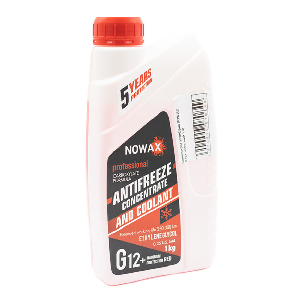 Антифриз Nowax концентрат G12 (NX01009) -38 °С 1 кг красный