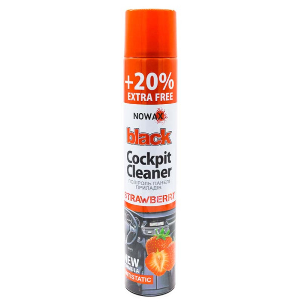 Полироль для салона Nowax Black Cockpit Cleaner клубника 750 мл (NX00704)