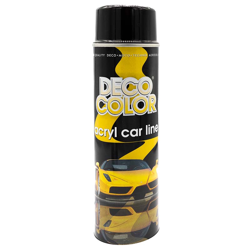 Краска акриловая для авто в аэрозоле черная глянцевая Deco Color 500 мл