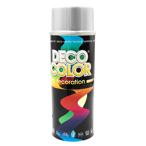 Краска декоративная в аэрозоле Deco Color RAL9006 серебристая 400 мл