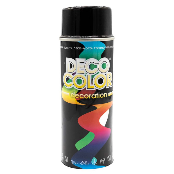 Краска декоративная для авто в аэрозоле черная Deco Color 400 мл