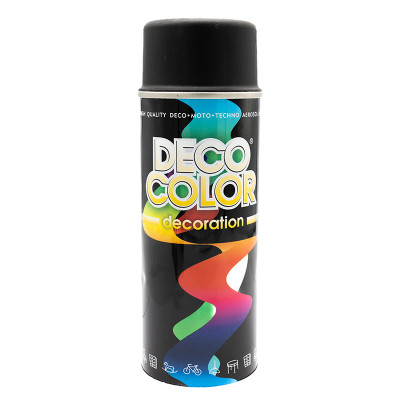 Фарба декоративна для авто в аерозолі Deco Color чорна матова 400 мл