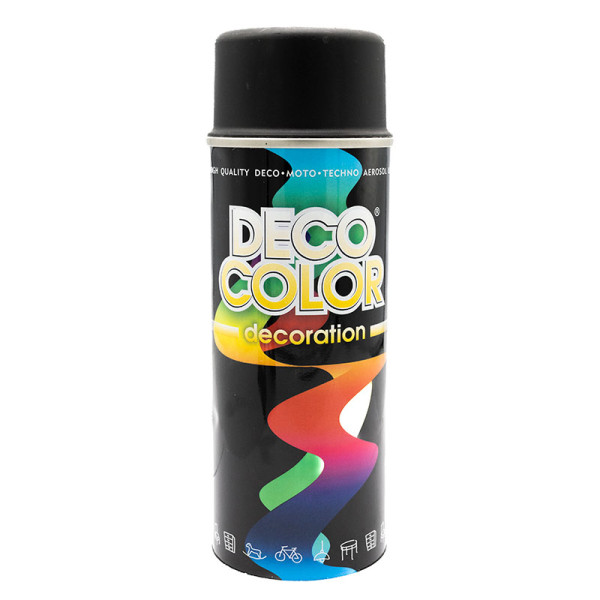 Краска декоративная для авто в аэрозоле Deco Color черная матовая 400 мл