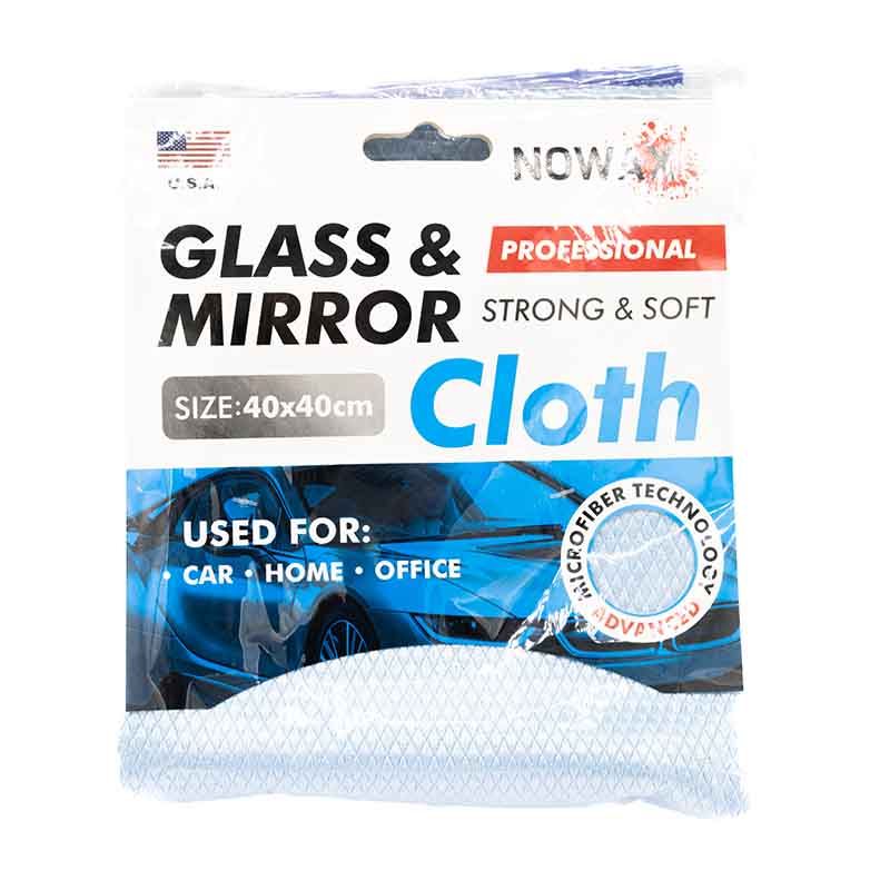 Тряпка из микрофибры для стекла, 'For Glass & Mirror' NOWAX, 40x40см, синяя