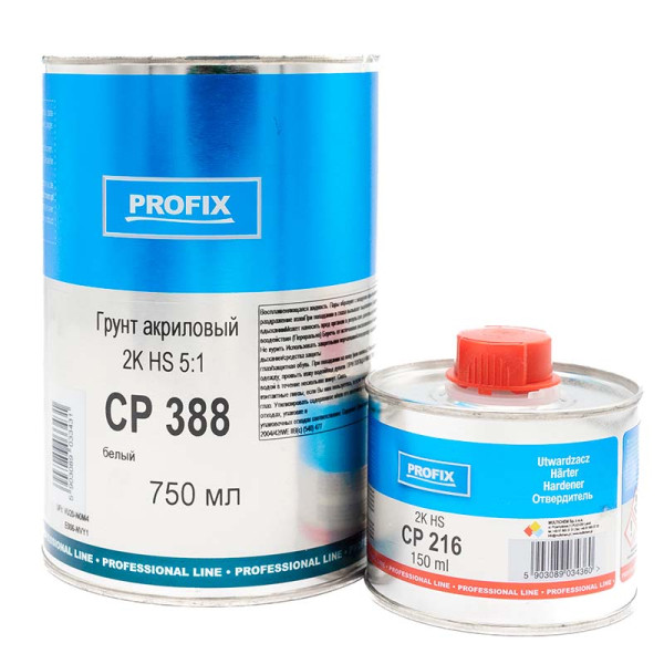 Грунт акриловый белый 0.75л HS 2K 5:1 PROFIX с отв. 0.15л