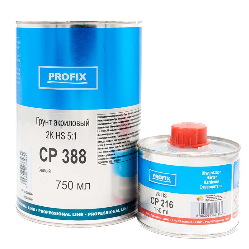 Грунт акриловый белый 0.75л HS 2K 5:1 PROFIX с отв. 0.15л Грунт акриловый белый 0.75л HS 2K 5:1 PROFIX с отв. 0.15л