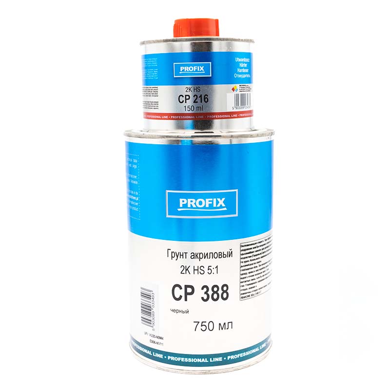 Грунт акриловый HS 2K 5:1 PROFIX СР388 чёрный, с отв. 0.75л + 0.15л Грунт акриловый HS 2K 5:1 PROFIX СР388 чёрный, с отв. 0.75л + 0.15л