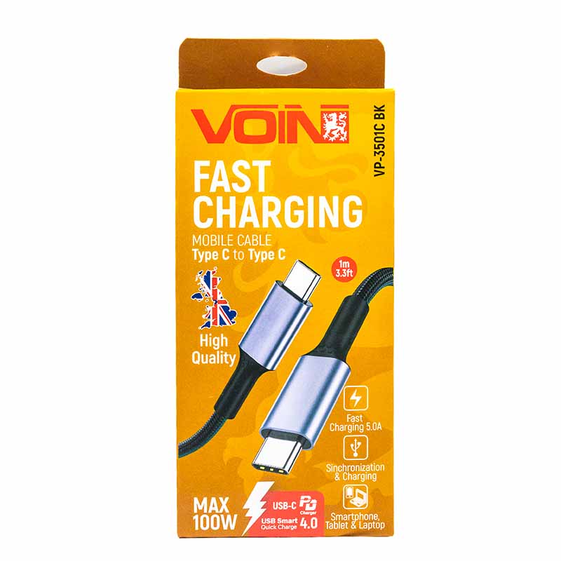 Кабель VOIN Type C - Type C 5A, 1м черный (арт. VP-3501С BK) Кабель VOIN Type C - Type C 5A, 1м черный (арт. VP-3501С BK)