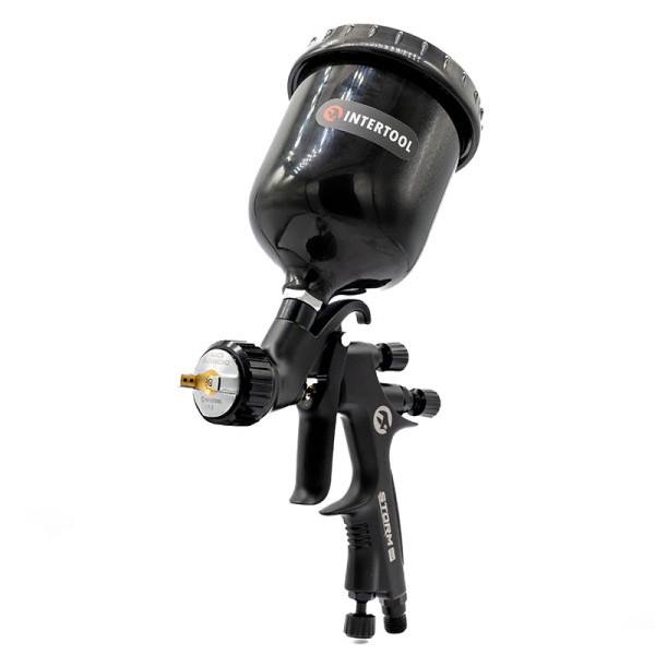 Пневматический краскопульт HVLP BLACK M-DIAMOND, форсунка 1.3 мм, INTERTOOL PT-0163