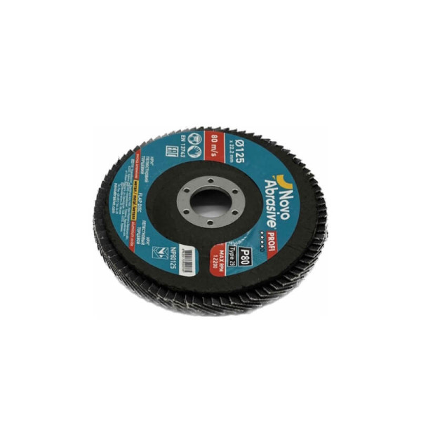 Круг лепестковый торцевой NovoAbrasive Profi 125мм, P80