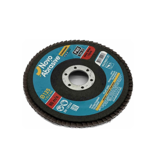 Круг лепестковый торцевой NovoAbrasive Standard 125мм, P80
