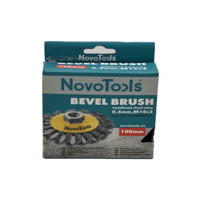 Щетка конусная с пучками витой проволоки NovoTools 100 мм М14 (арт. NTBWBB10014ST)