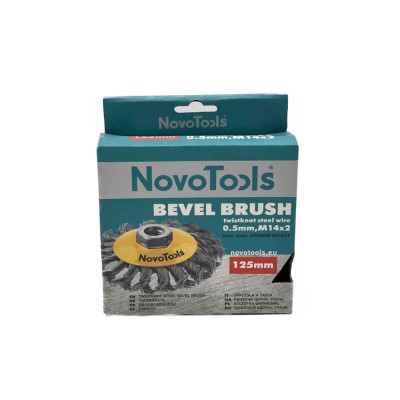 Щетка конусная с пучками витой проволоки NovoTools 125 мм М14 (арт. NTBWBB12514ST)