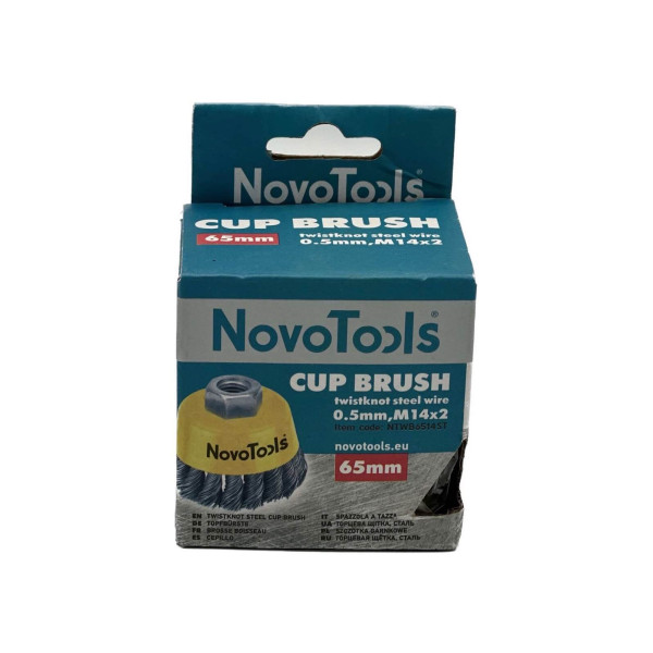 Щетка чашечная с пучками витой проволоки NovoTools 65 мм М14 (арт. NTWB6514ST)