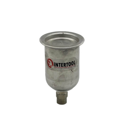 Бачок металлический мини для HVLP INTERTOOL 125 мл с внутренней резьбой М14х1