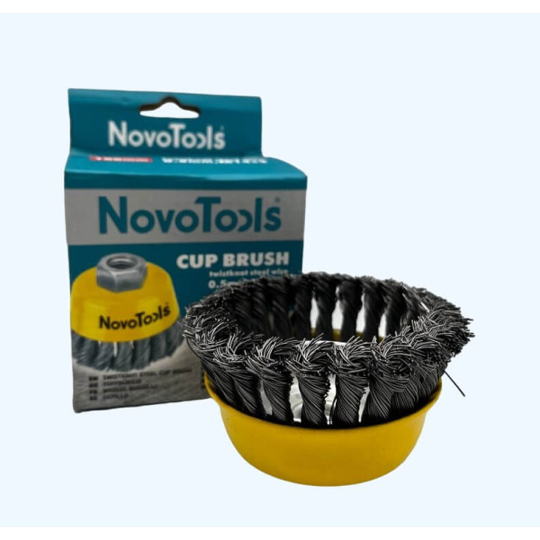 Щетка чашечная с пучками витой проволоки NovoTools 100 мм М14 (арт. NTWB10014ST)