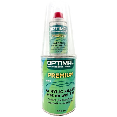 Грунт акриловый серый OPTIMAL PREMIUM 6:1, (0,9л + отв. 0,15л) мокрый по мокрому