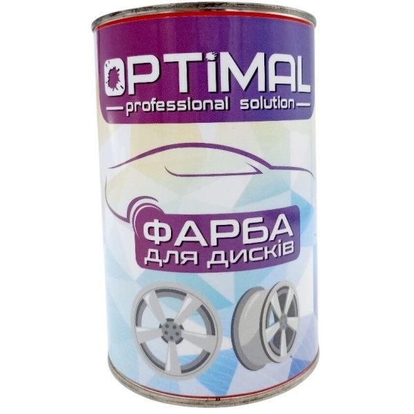 Краска для дисков алкидная OPTIMAL RAL 9006 Серебристая 1л