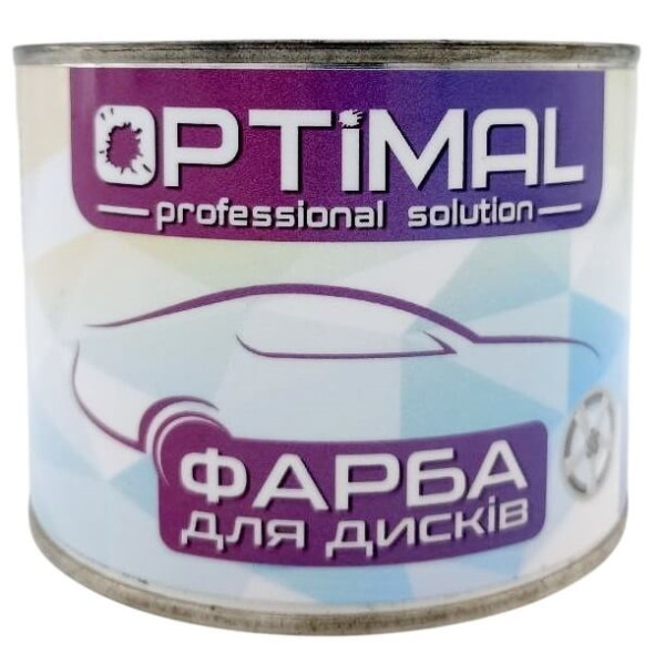 Краска для дисков алкидная OPTIMAL RAL 9006 Серебристая 0,5л