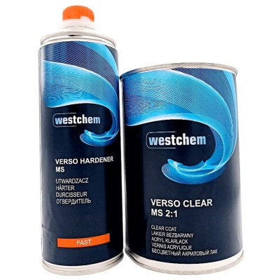 Лак акриловый бесцветный (1л + 0,5л) Westchem CLEARCOAT VERSO MS 2:1 в компл. с отвердителем MEDIUM