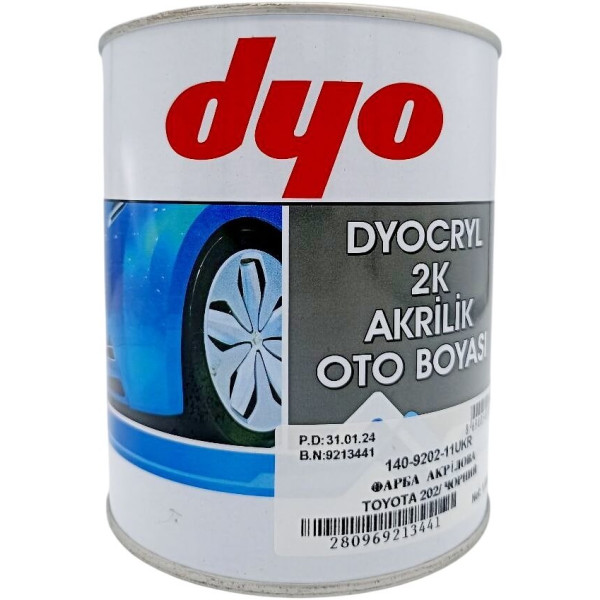 Краска акриловая черная Toyota 202 DYO 1л (без отвердителя)