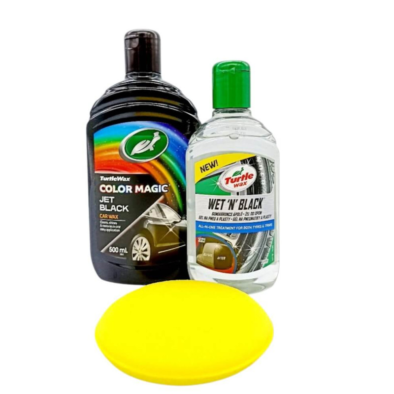 Набор восстановления ЧЕРНОГО цвета Turtle Wax (полироль для кузова + для пластика и резины + аппликатор) Набор восстановления ЧЕРНОГО цвета Turtle Wax (полироль для кузова + для пластика и резины + аппликатор)