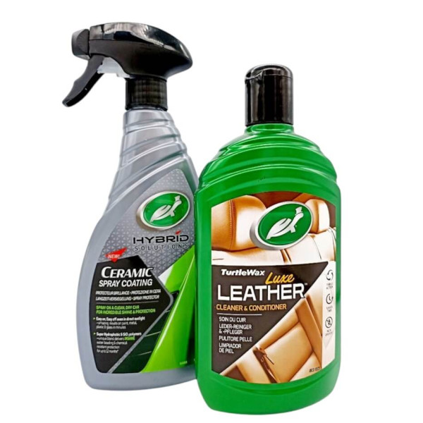 Набор Turtle Wax премиум: кондиционер для кожи + керамический спрей