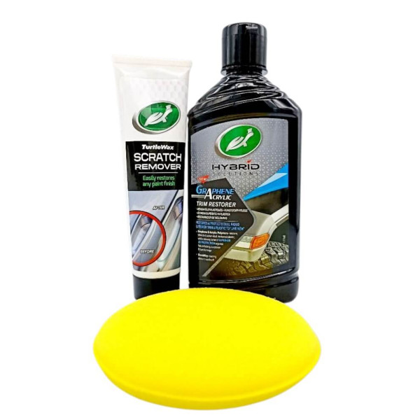 Набор восстановления Turtle Wax: средство от царапин + восстановитель пластика (аппликатор в комплекте)