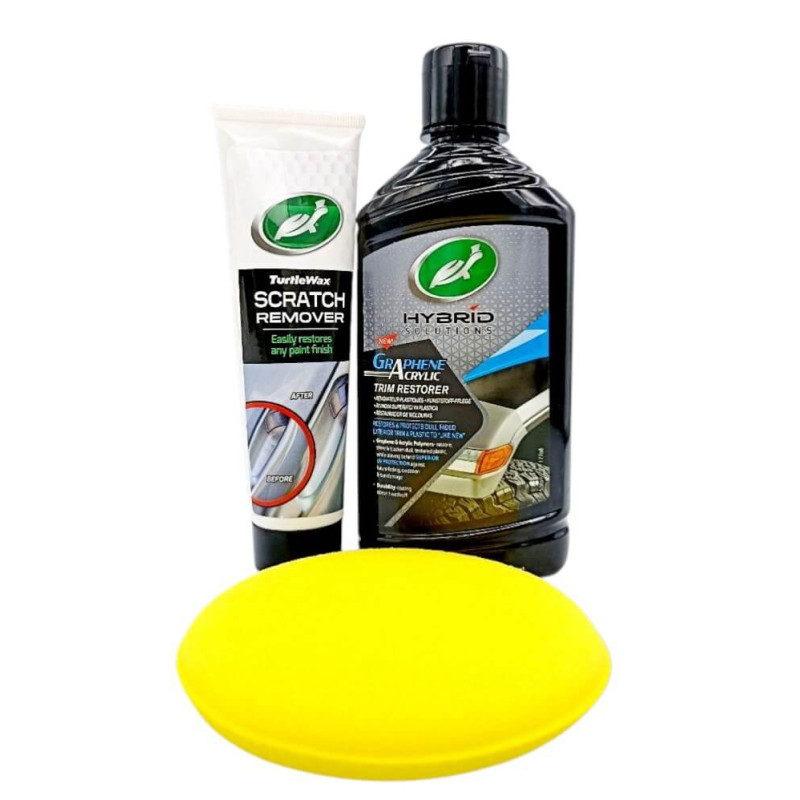 Набор восстановления Turtle Wax: средство от царапин + восстановитель пластика (аппликатор в комплекте) Набор восстановления Turtle Wax: средство от царапин + восстановитель пластика (аппликатор в комплекте)