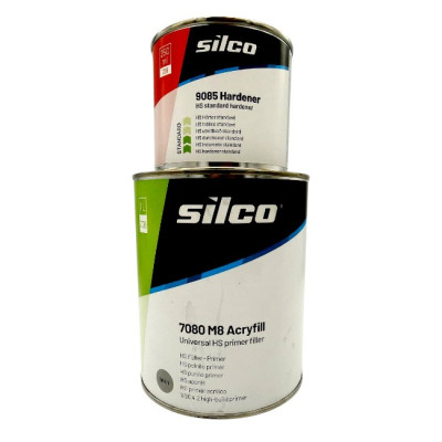 Грунт акриловый Серый Silco 7080 HS M8 4+1, (1л.+отв. 9085 0,25л.)