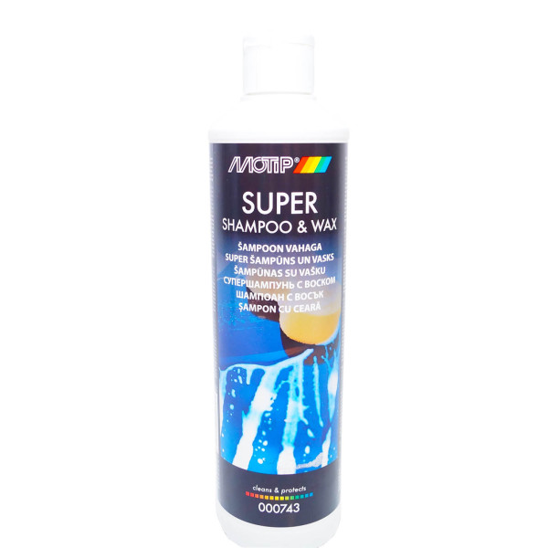 Супер шампунь с воском Black Line MOTIP 500 ml
