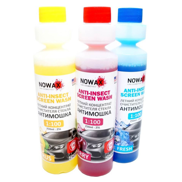 Омыватель стекла Летний концентрат 250 мл NOWAX Anti-Insect Sreen Wash Ice Fresh (NX25125)