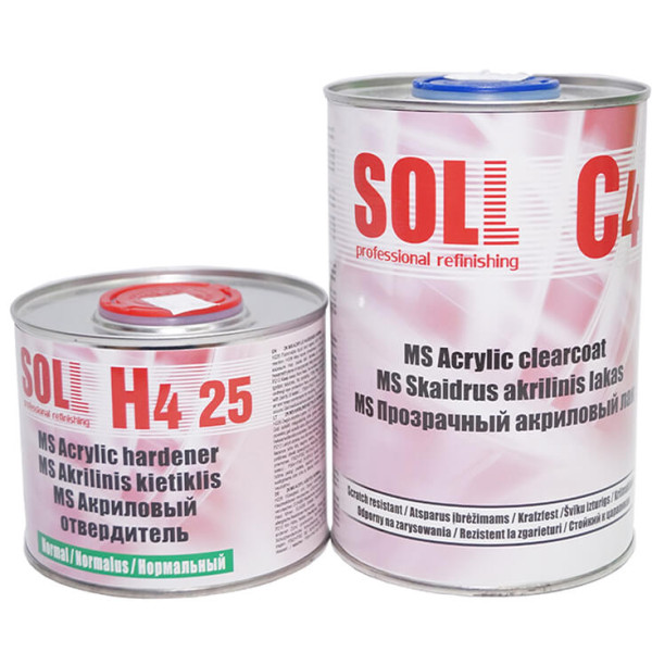 Лак акриловый SOLL MS 2:1 С4 с отвердителем H4 25 Standart