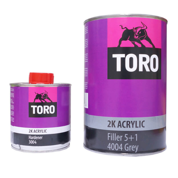 Грунт-наповнювач TORO 5+1 2К сірий акриловий 750мл+ затв.150мл